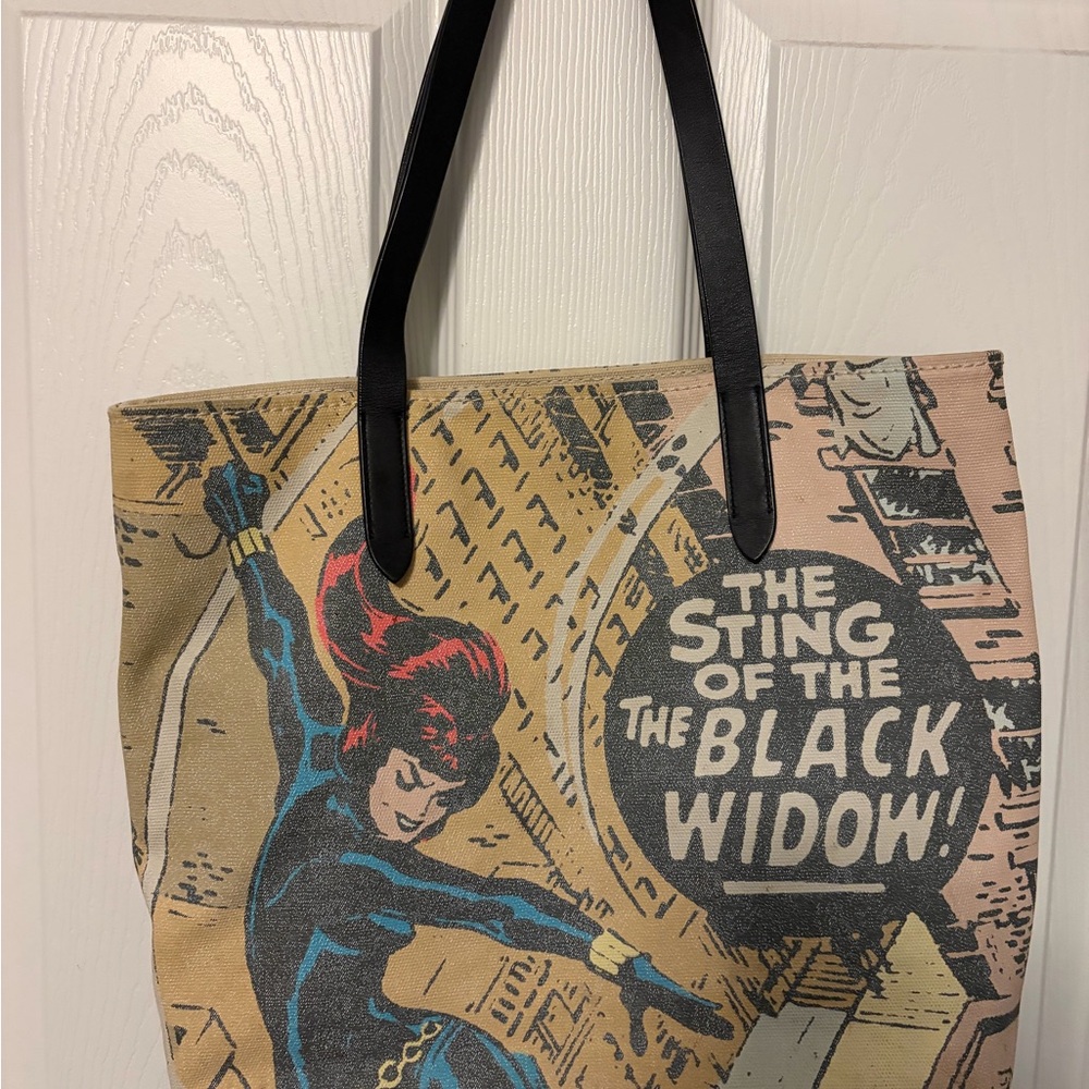Coach Comic Book Style Tote - Black, Tan, Red